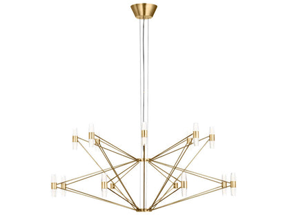 Visual Comfort Modern Lassell 48-Light LED Chandelier in Natural Brass
