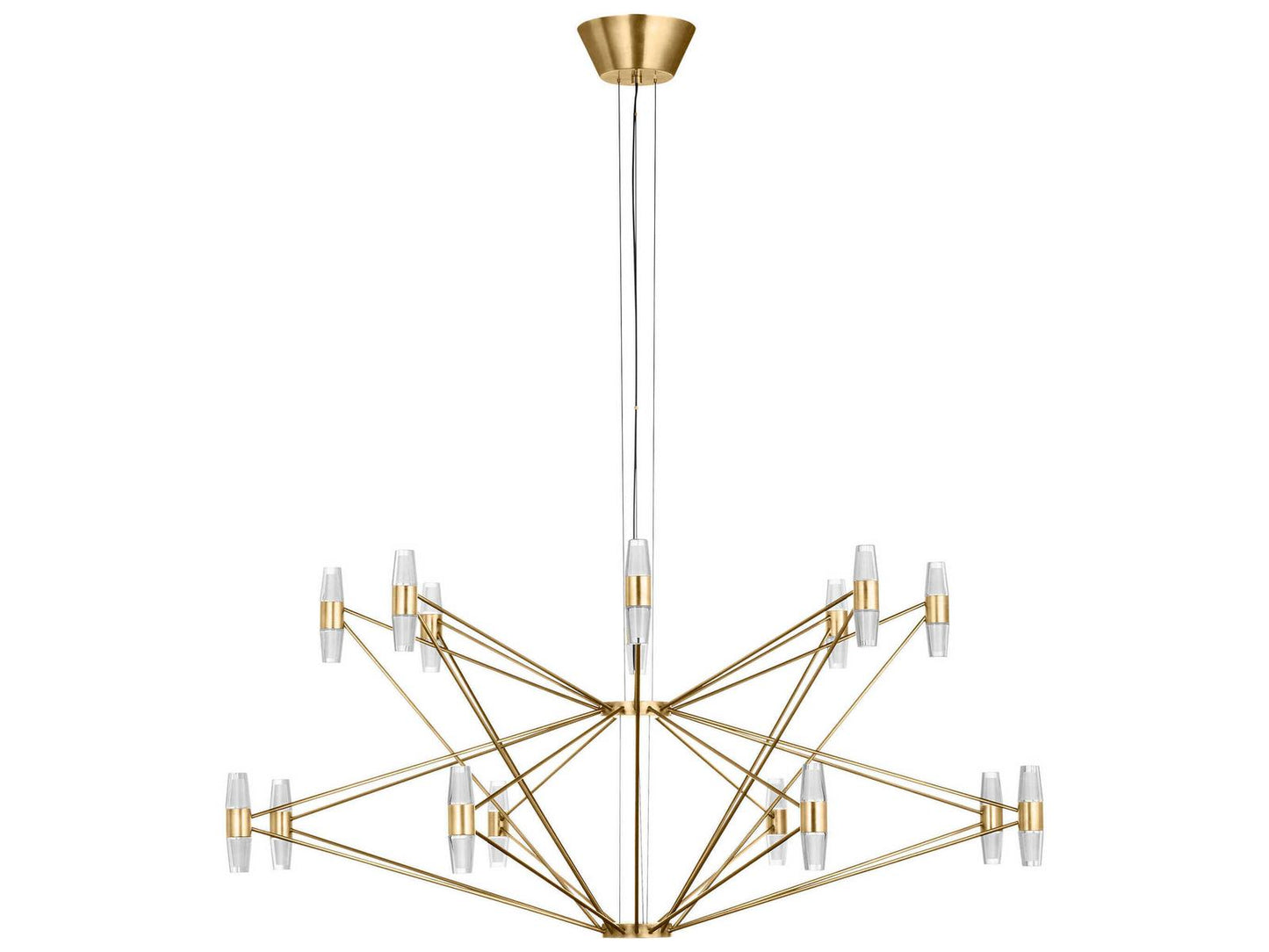 Visual Comfort Modern Lassell 48-Light LED Chandelier in Natural Brass