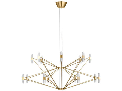 Visual Comfort Modern Lassell 48-Light LED Chandelier in Natural Brass