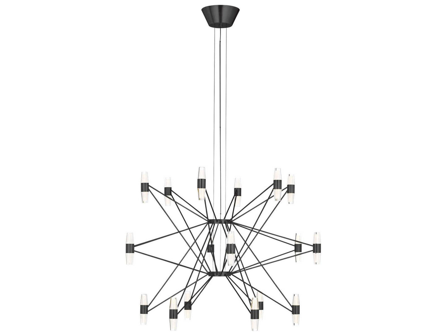 Visual Comfort Modern 36-Light Lassell LED Chandelier in Dark Bronze