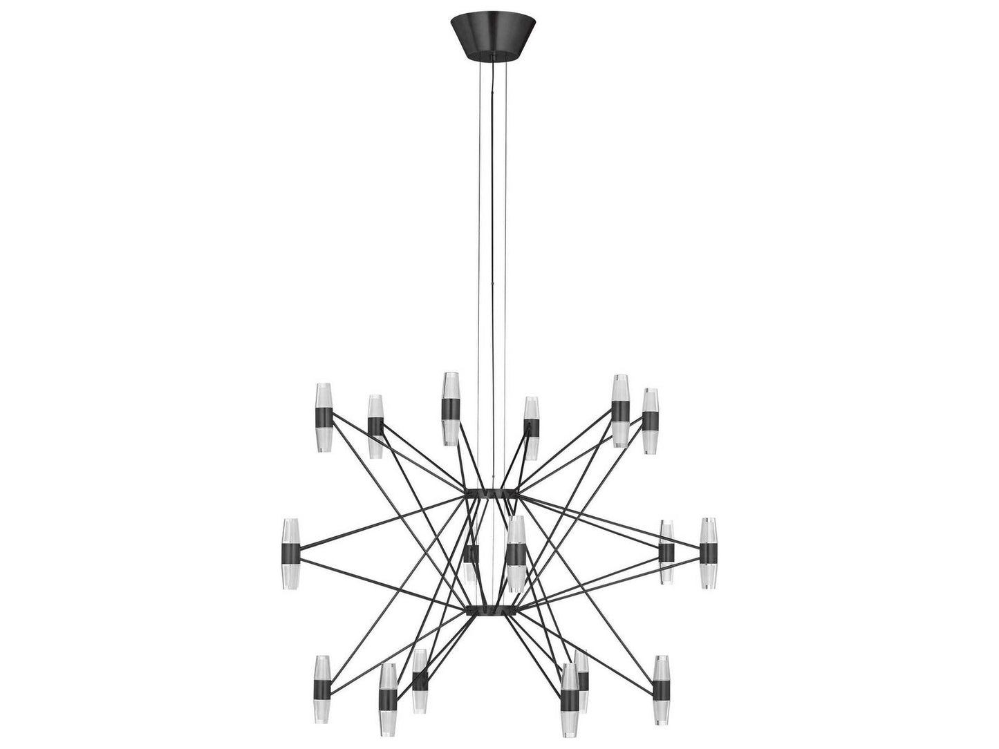 Visual Comfort Modern 36-Light Lassell LED Chandelier in Dark Bronze