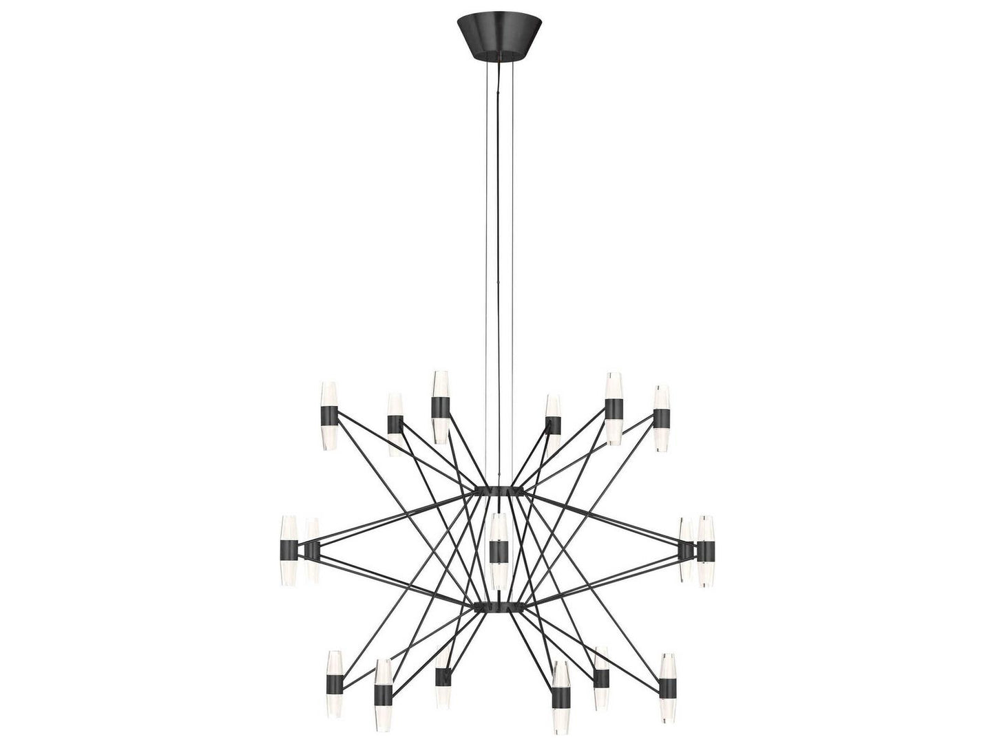 Visual Comfort Modern 36-Light Lassell LED Chandelier in Dark Bronze
