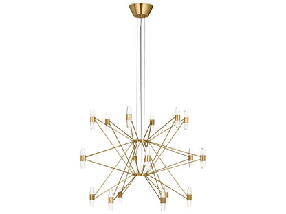 Visual Comfort Modern Lassell 36-Light LED Chandelier in Natural Brass