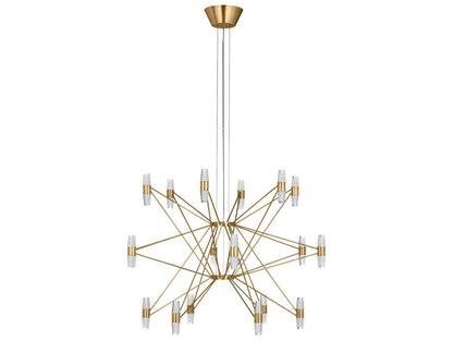 Visual Comfort Modern Lassell 36-Light LED Chandelier in Natural Brass