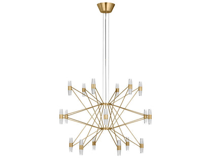 Visual Comfort Modern Lassell 36-Light LED Chandelier in Natural Brass