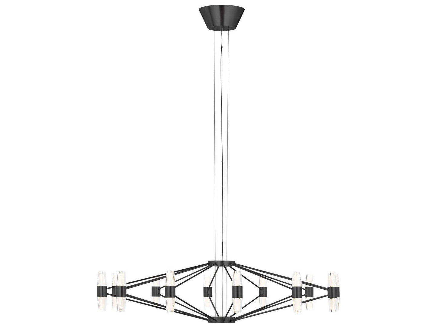Visual Comfort Modern Lassell 24-Light LED Chandelier in Dark Bronze
