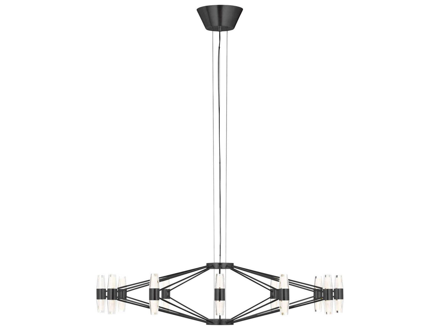 Visual Comfort Modern Lassell 24-Light LED Chandelier in Dark Bronze