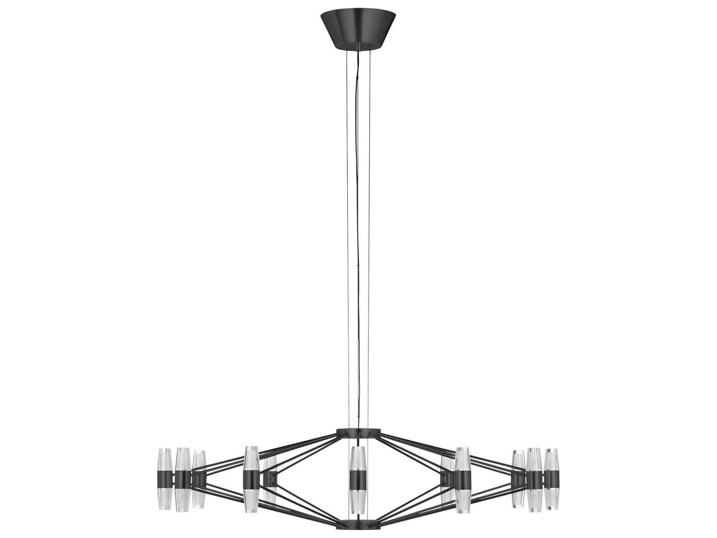 Visual Comfort Modern Lassell 24-Light LED Chandelier in Dark Bronze