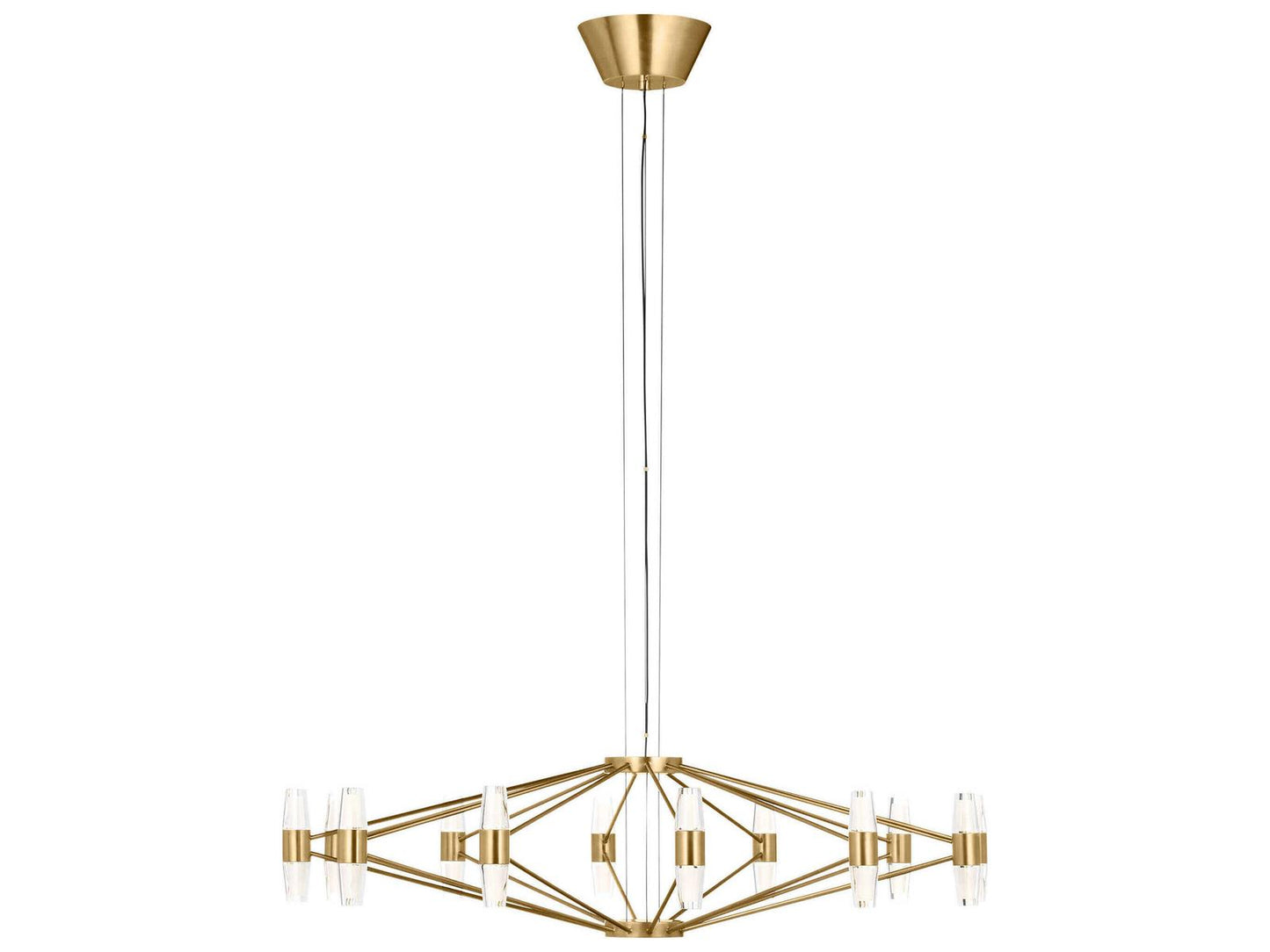 Visual Comfort Modern Lassell 24-Light LED Chandelier in Natural Brass