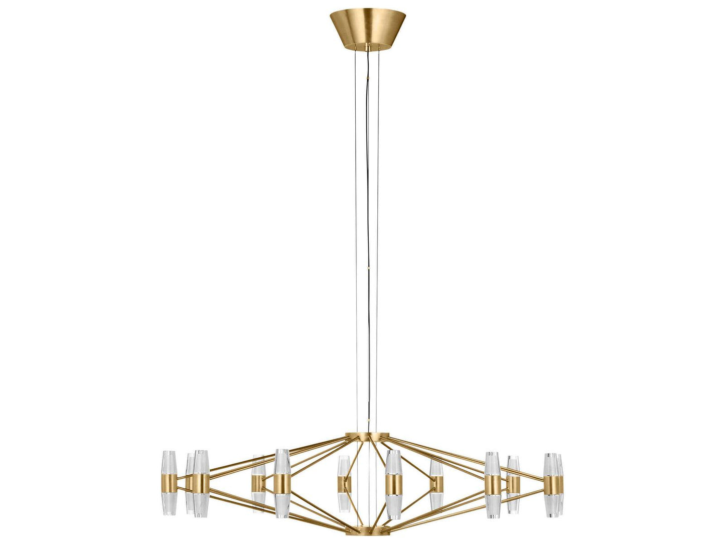 Visual Comfort Modern Lassell 24-Light LED Chandelier in Natural Brass