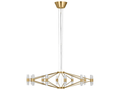 Visual Comfort Modern Lassell 24-Light LED Chandelier in Natural Brass