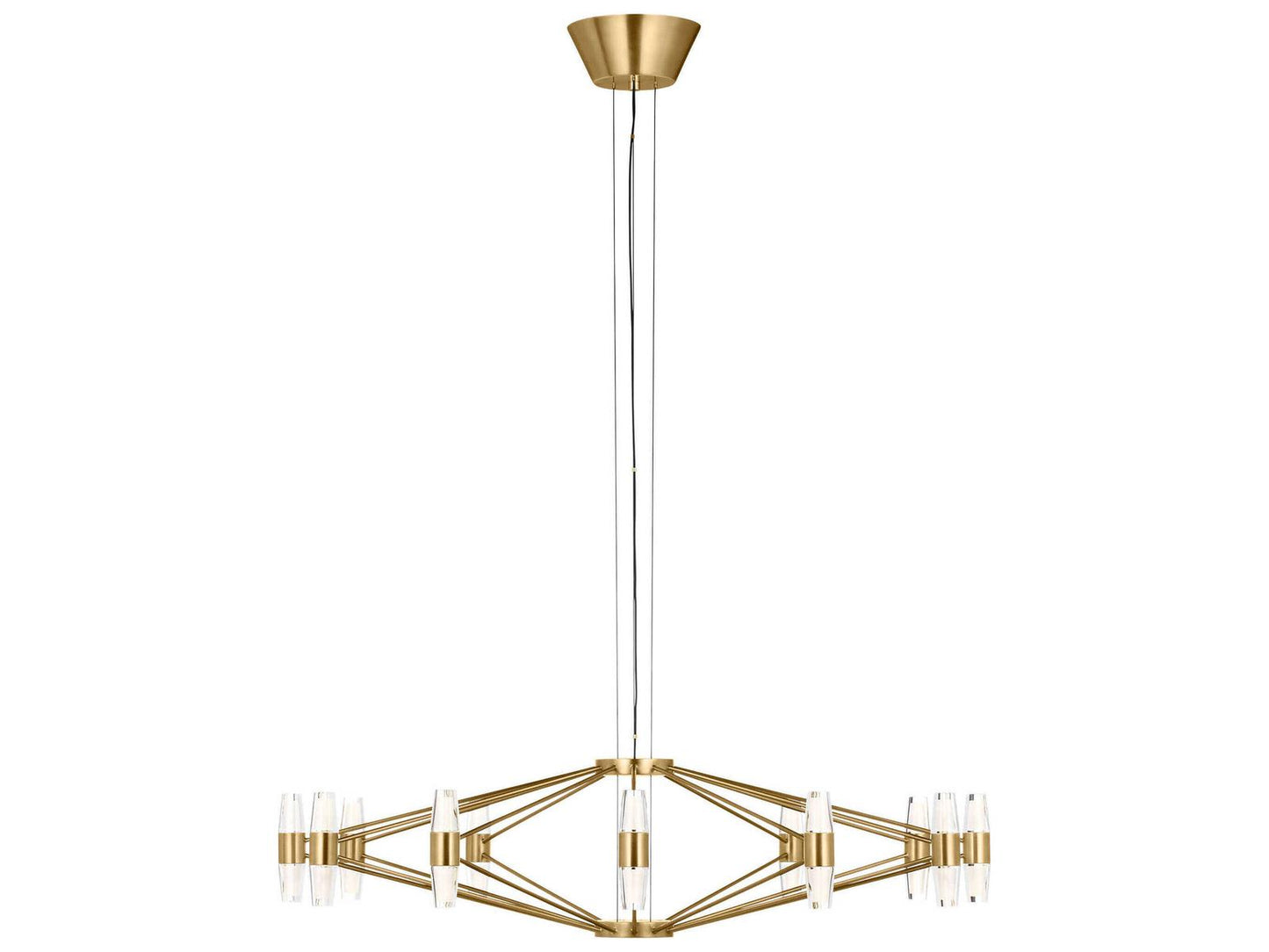 Visual Comfort Modern Lassell 24-Light LED Chandelier in Natural Brass