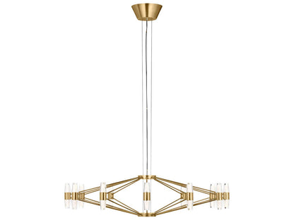 Visual Comfort Modern Lassell 24-Light LED Chandelier in Natural Brass
