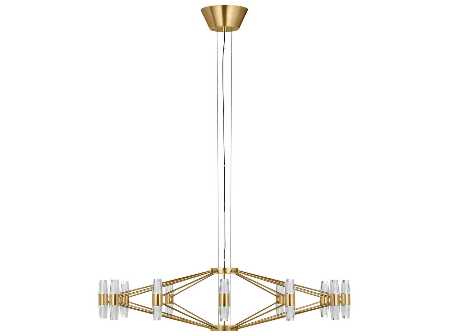 Visual Comfort Modern Lassell 24-Light LED Chandelier in Natural Brass
