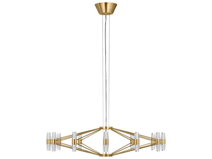 Visual Comfort Modern Lassell 24-Light LED Chandelier in Natural Brass