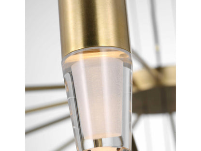 Visual Comfort Modern Lassell 24-Light LED Chandelier in Natural Brass