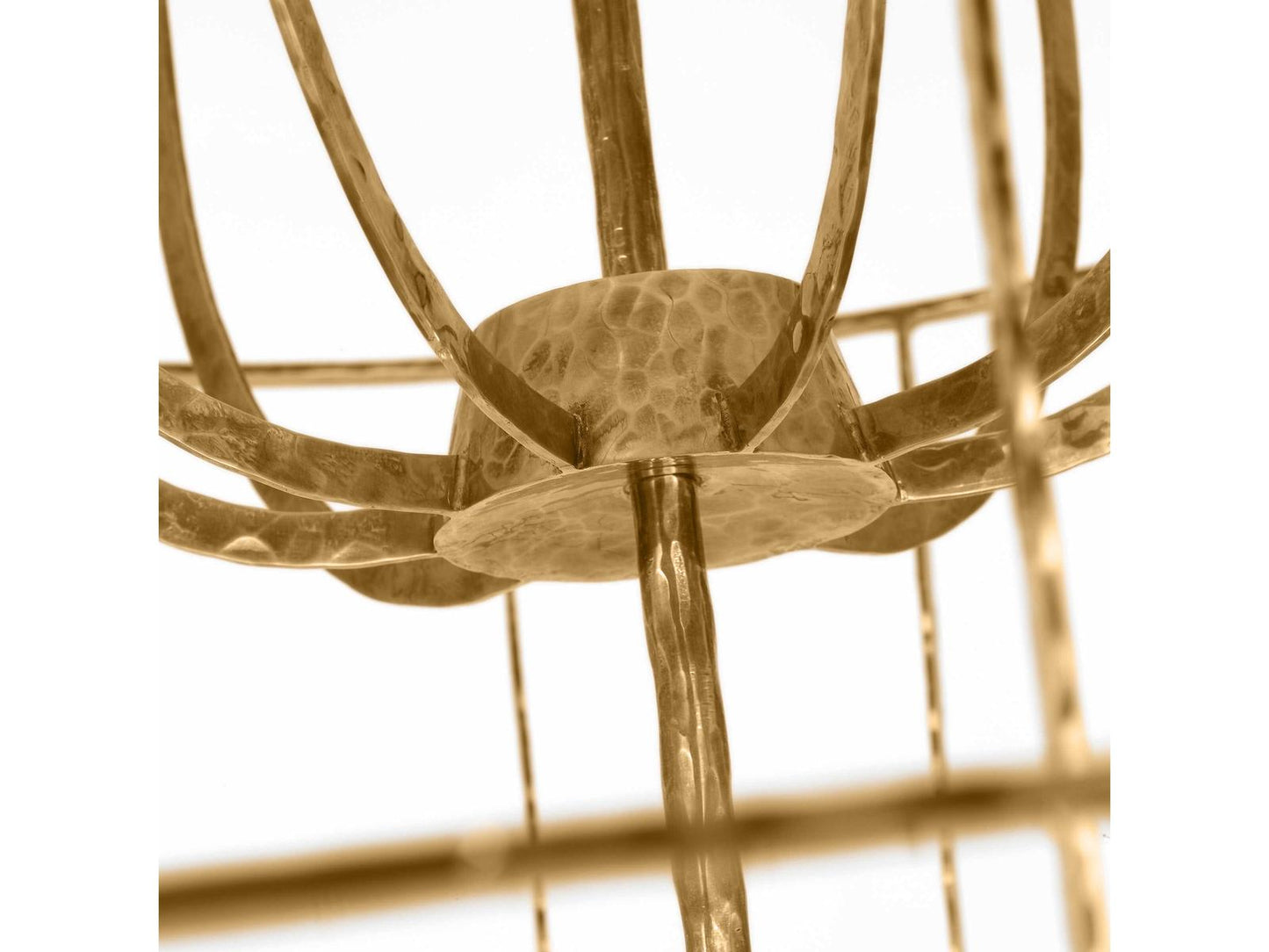 Visual Comfort Modern Sanchi 4-Light 3-Tier Chandelier in Polished Antique Brass