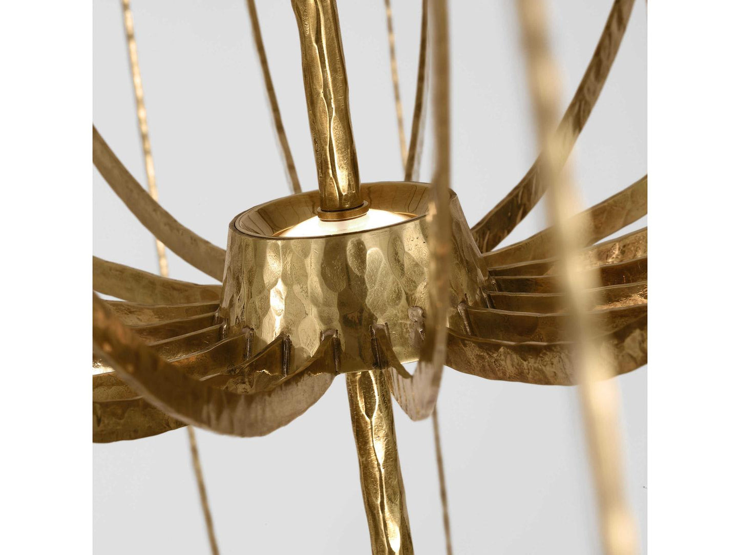 Visual Comfort Modern Sanchi 4-Light 3-Tier Chandelier in Polished Antique Brass