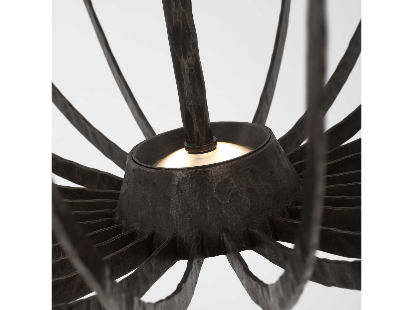 Visual Comfort Modern Sanchi Large Two-Tier LED Chandelier in Aged Iron