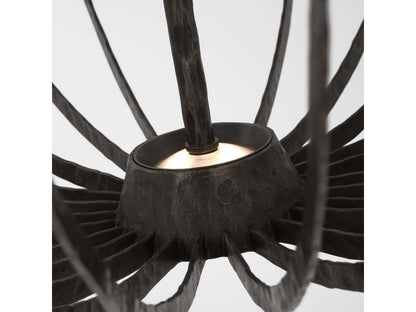 Visual Comfort Modern Sanchi Large Two-Tier LED Chandelier in Aged Iron