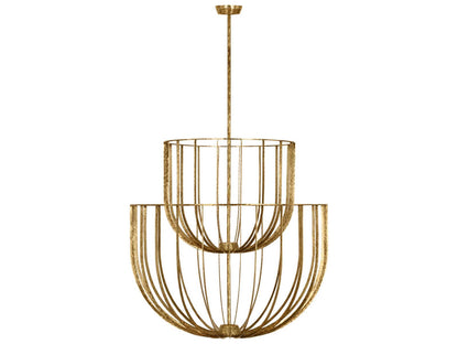Visual Comfort Modern Sanchi 3-Light LED Chandelier Polished Antique Brass