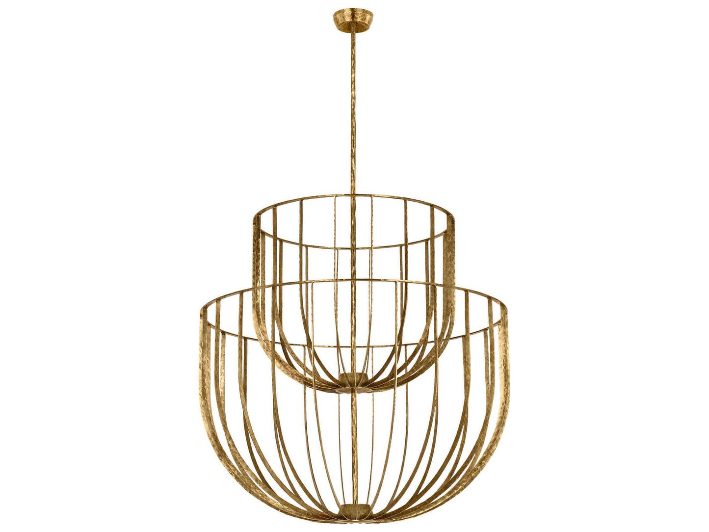 Visual Comfort Modern Sanchi 3-Light LED Chandelier Polished Antique Brass