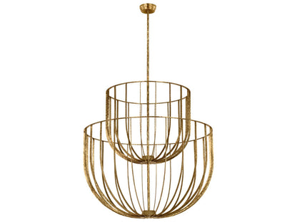 Visual Comfort Modern Sanchi 3-Light LED Chandelier Polished Antique Brass