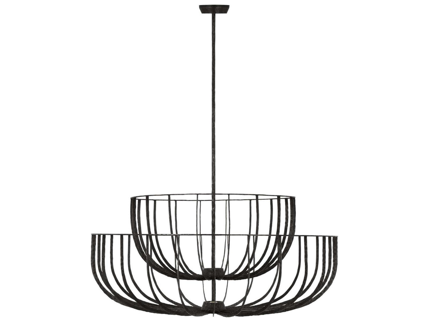 Visual Comfort Modern Sanchi X-Large Two-Tier LED Chandelier in Aged Iron