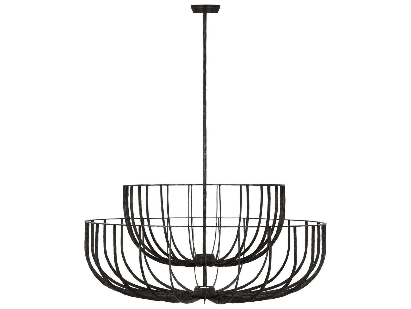 Visual Comfort Modern Sanchi X-Large Two-Tier LED Chandelier in Aged Iron
