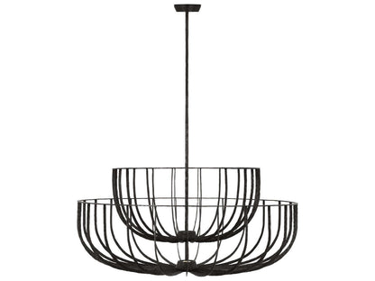 Visual Comfort Modern Sanchi X-Large Two-Tier LED Chandelier in Aged Iron