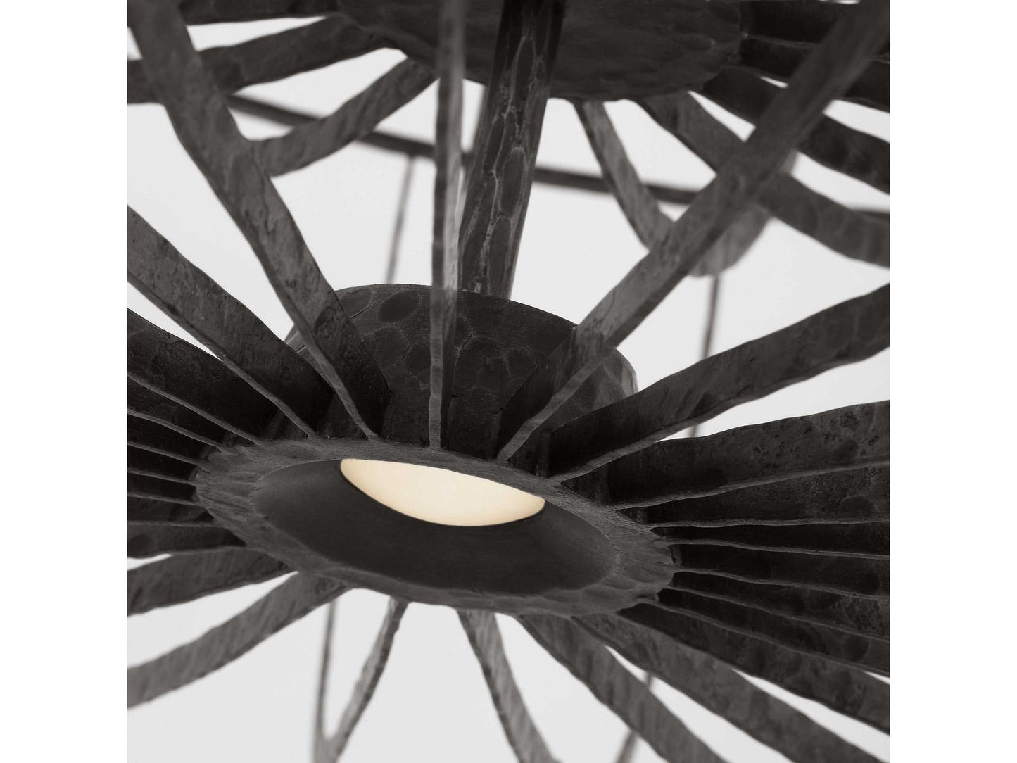 Visual Comfort Modern Sanchi X-Large Two-Tier LED Chandelier in Aged Iron