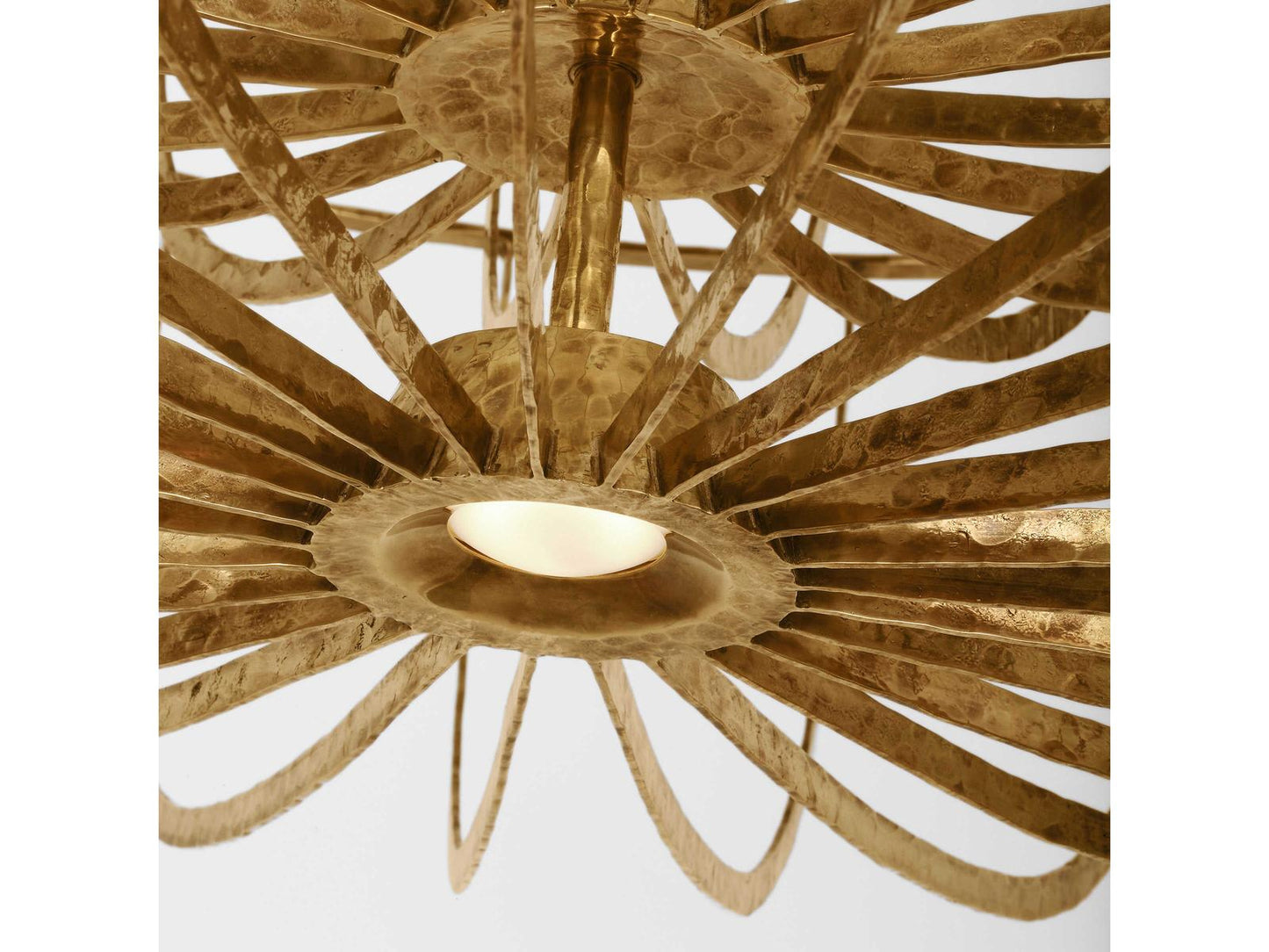 Visual Comfort Modern Sanchi X-Large Two-Tier LED Chandelier in Polished Antique Brass
