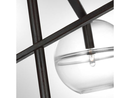 Visual Comfort Modern Lowing 6-Light Chandelier Blackened Forged with Clear Glass