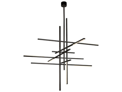 Visual Comfort Modern 7-Light Cityscape Chandelier in Dark Bronze