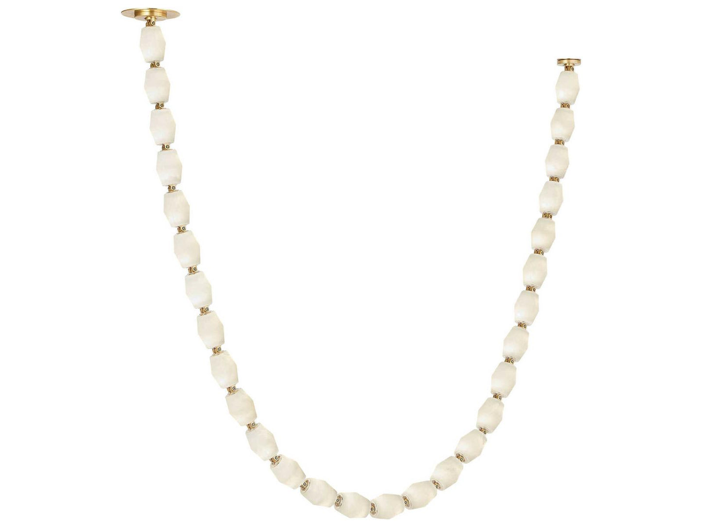 Visual Comfort Modern Collier Linear Chandelier with Alabaster Glass