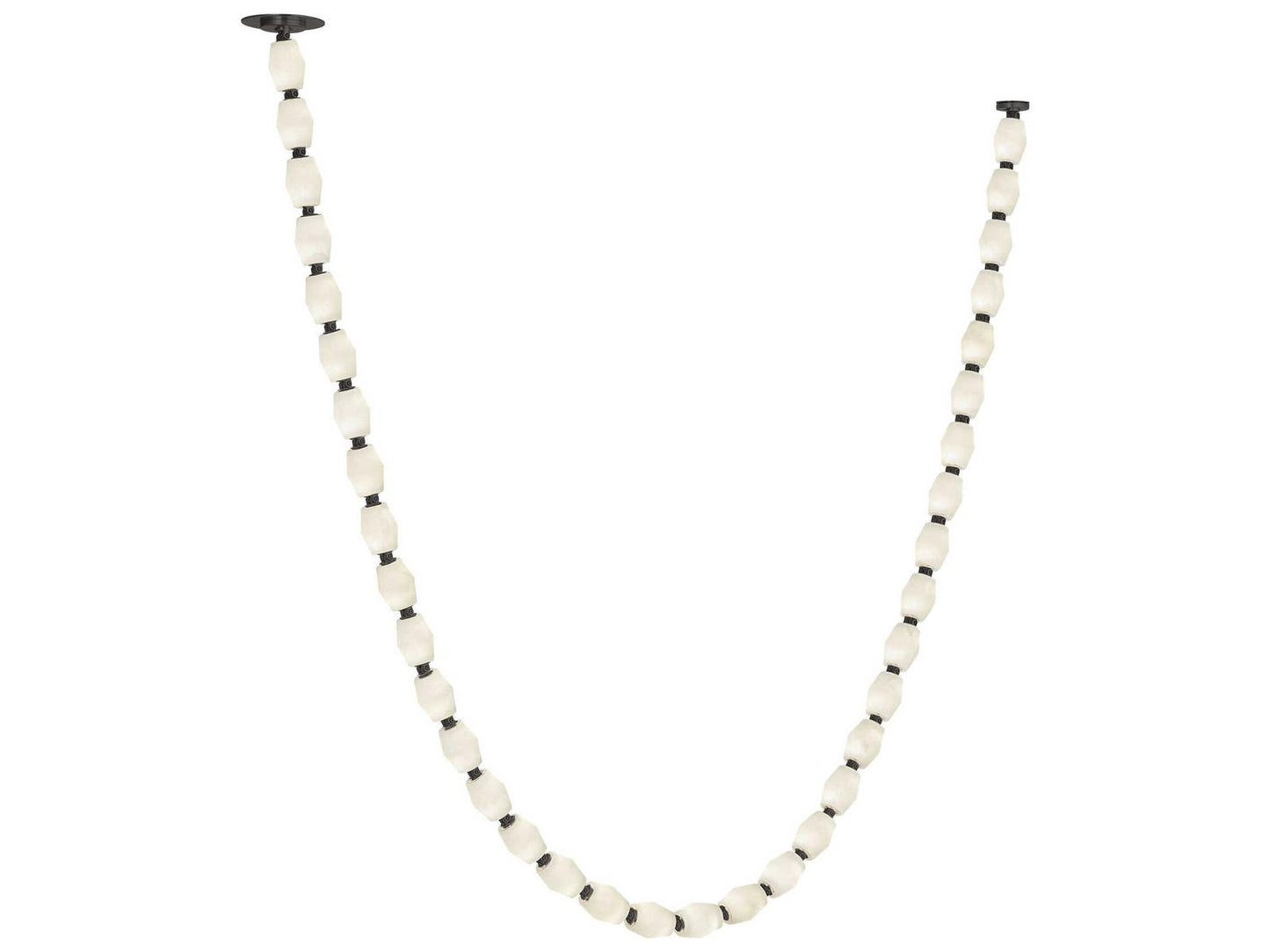 Visual Comfort Modern Collier 1-Light Linear Chandelier with Alabaster Glass