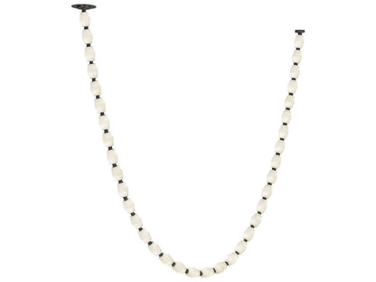 Visual Comfort Modern Collier 1-Light Linear Chandelier with Alabaster Glass