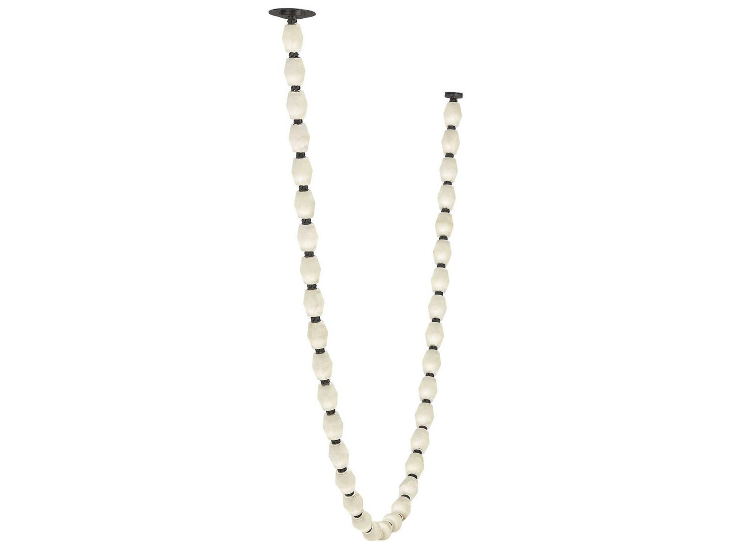 Visual Comfort Modern Collier 1-Light Linear Chandelier with Alabaster Glass