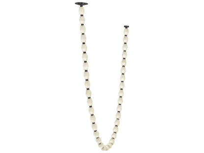 Visual Comfort Modern Collier 1-Light Linear Chandelier with Alabaster Glass