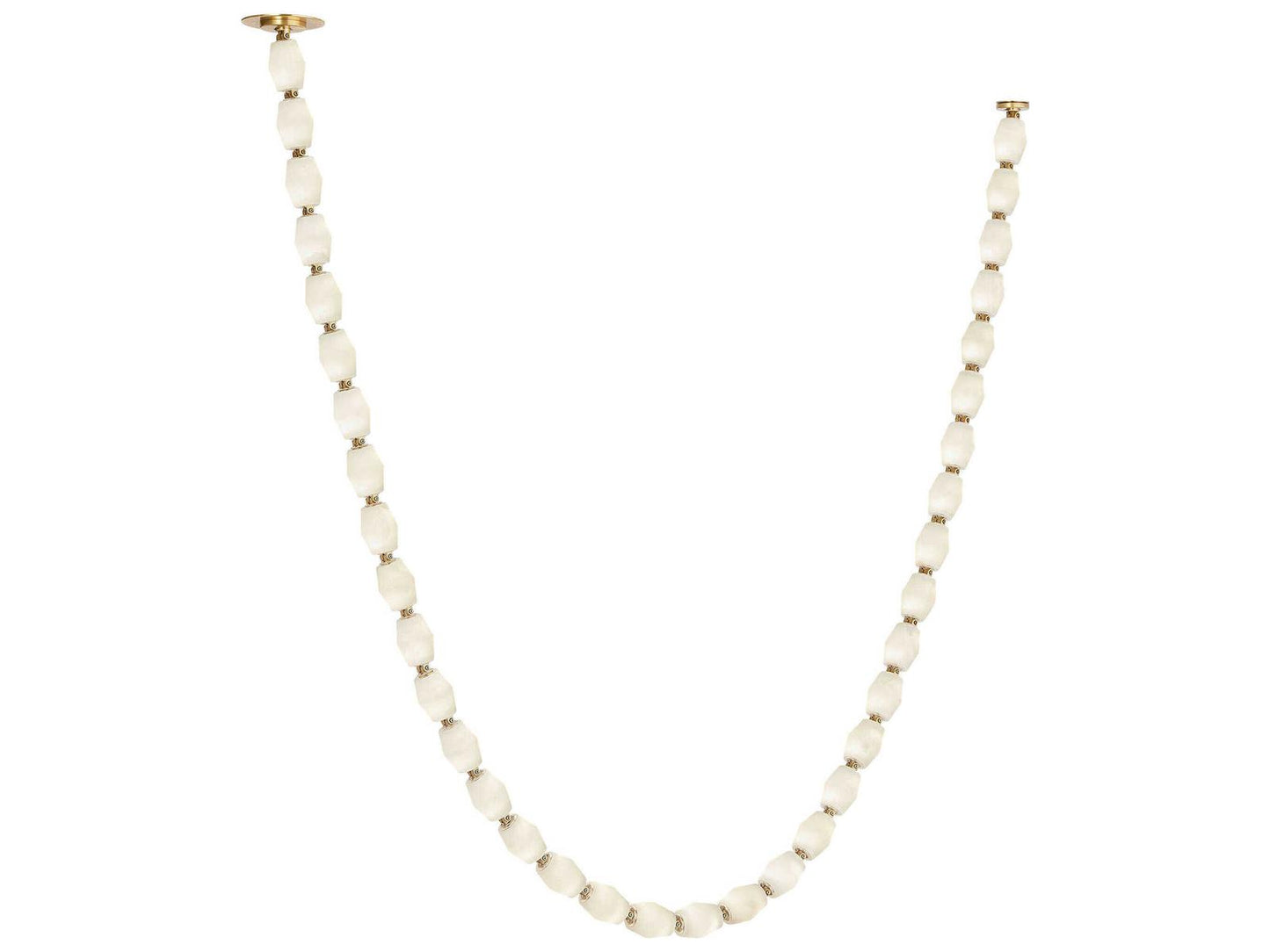Visual Comfort Modern Collier Integrated LED Linear Chandelier with Alabaster Glass