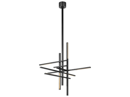 Visual Comfort Modern Cityscape 6-Light Bronze LED Chandelier with Crystal Shades