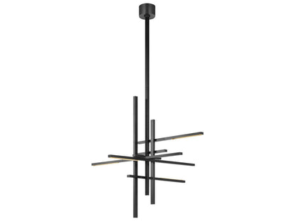 Visual Comfort Modern Cityscape 6-Light Bronze LED Chandelier with Crystal Shades