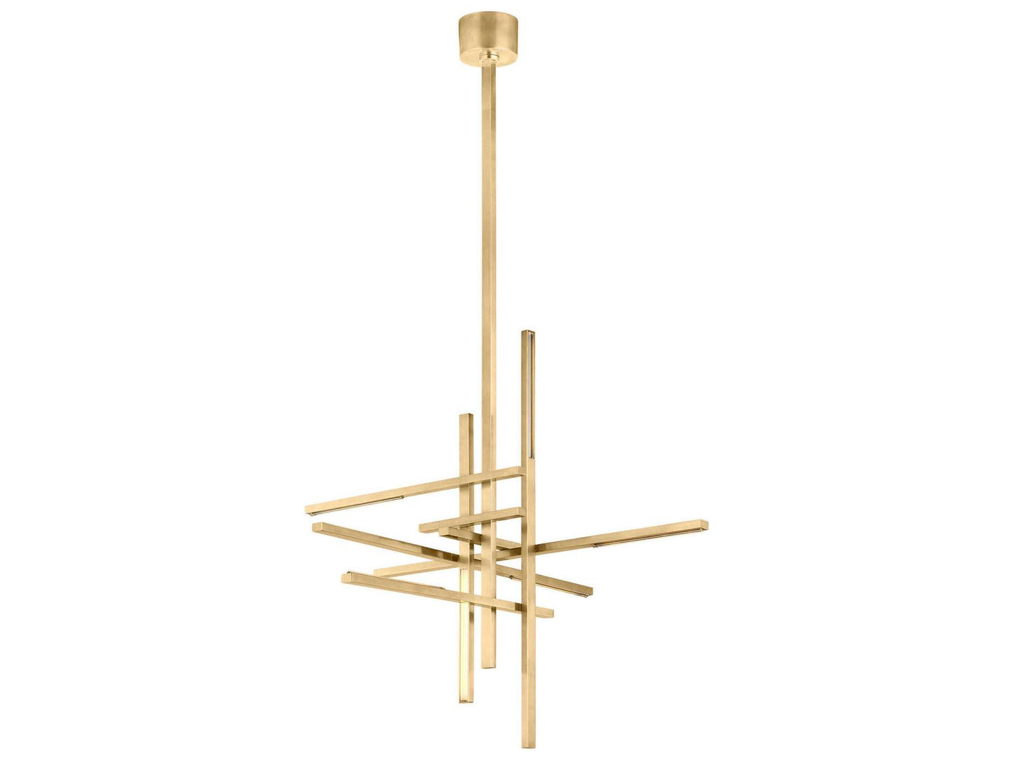 Visual Comfort Modern Cityscape 6-Light LED Chandelier in Hand Rubbed Antique Brass