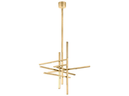 Visual Comfort Modern Cityscape 6-Light LED Chandelier in Hand Rubbed Antique Brass