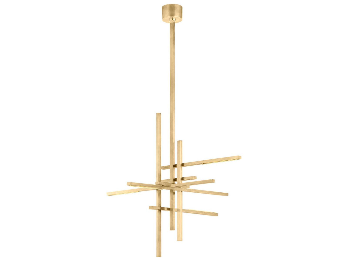 Visual Comfort Modern Cityscape 6-Light LED Chandelier in Hand Rubbed Antique Brass