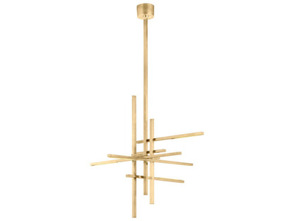 Visual Comfort Modern Cityscape 6-Light LED Chandelier in Hand Rubbed Antique Brass