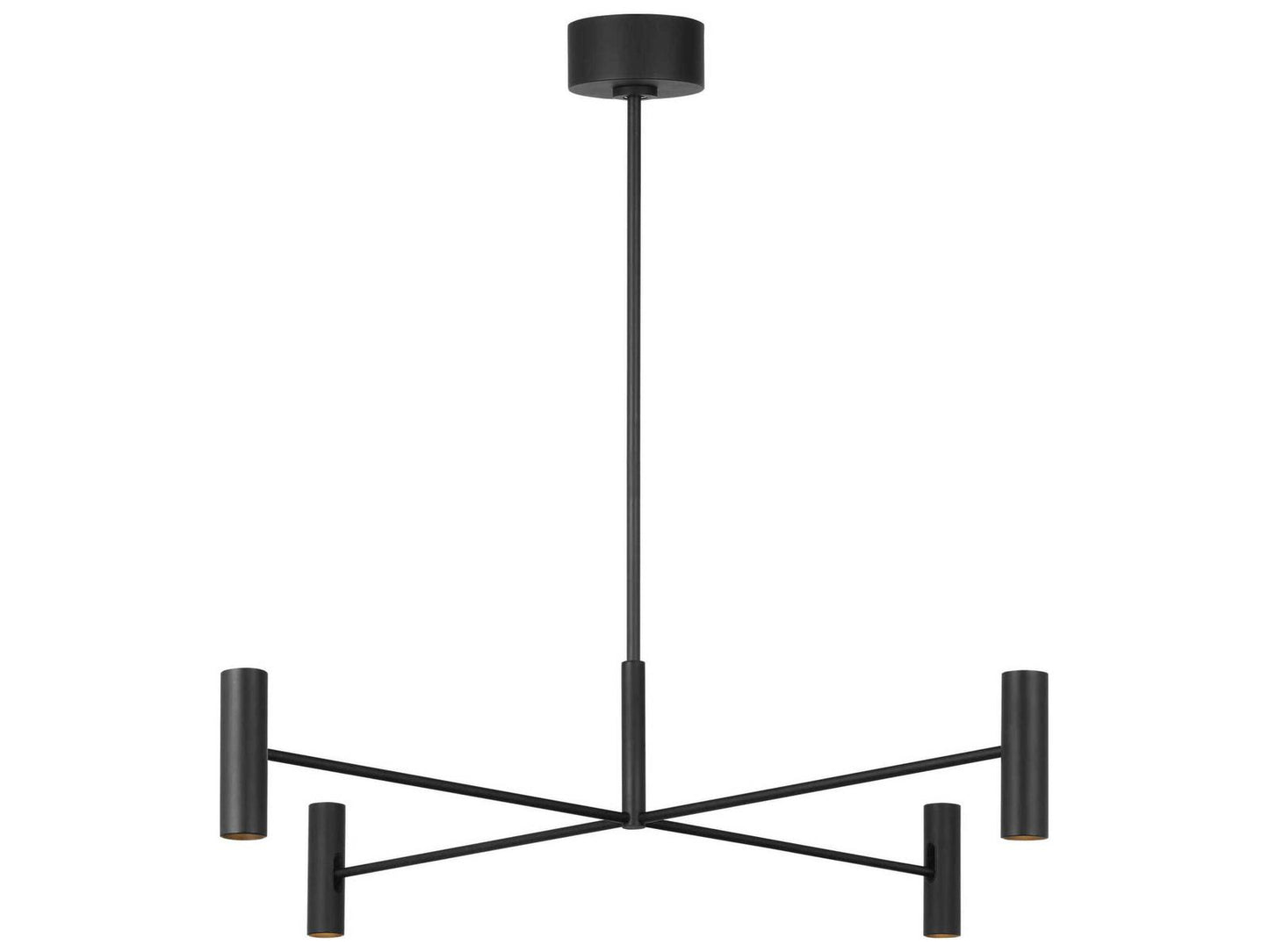 Visual Comfort Modern 8-Light Ponte LED Chandelier in Nightshade Black