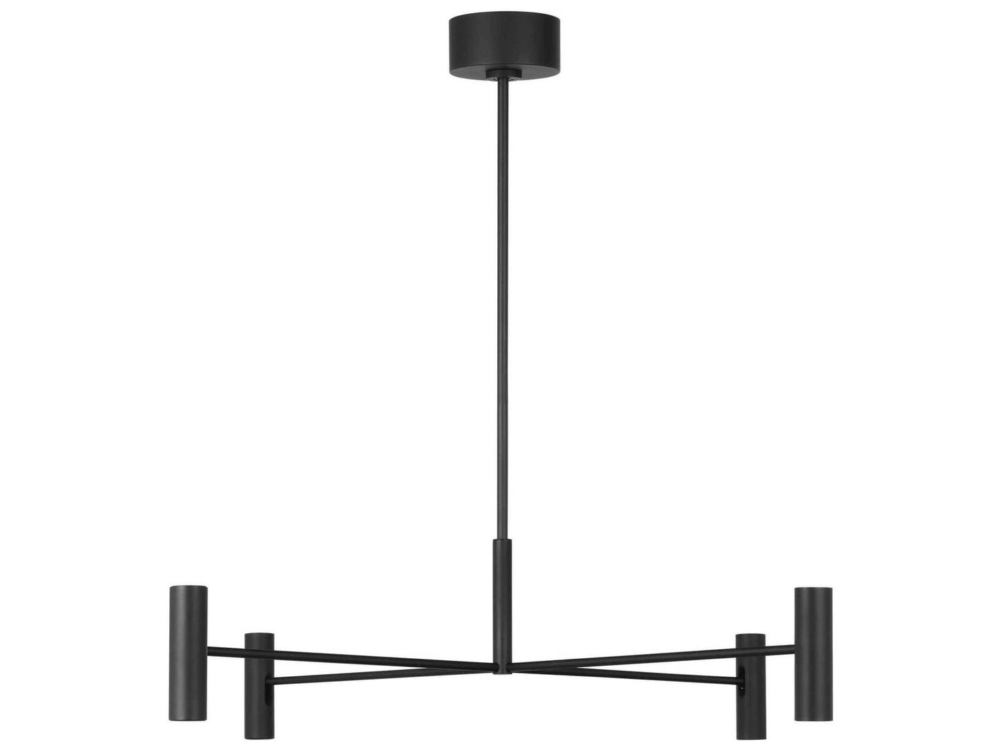 Visual Comfort Modern 8-Light Ponte LED Chandelier in Nightshade Black