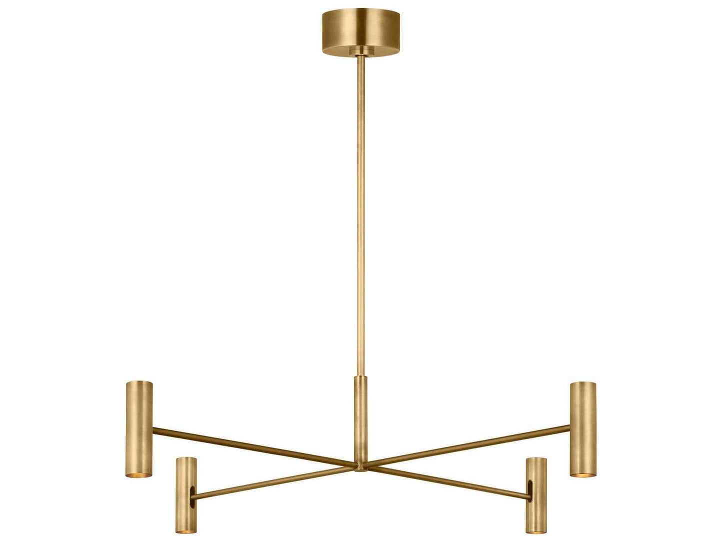 Visual Comfort Modern Sean Lavin Ponte 8-Light LED Chandelier in Hand Rubbed Antique Brass
