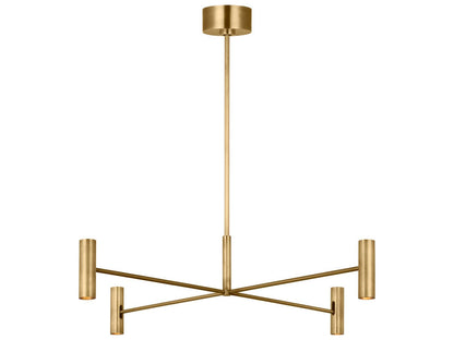 Visual Comfort Modern Sean Lavin Ponte 8-Light LED Chandelier in Hand Rubbed Antique Brass